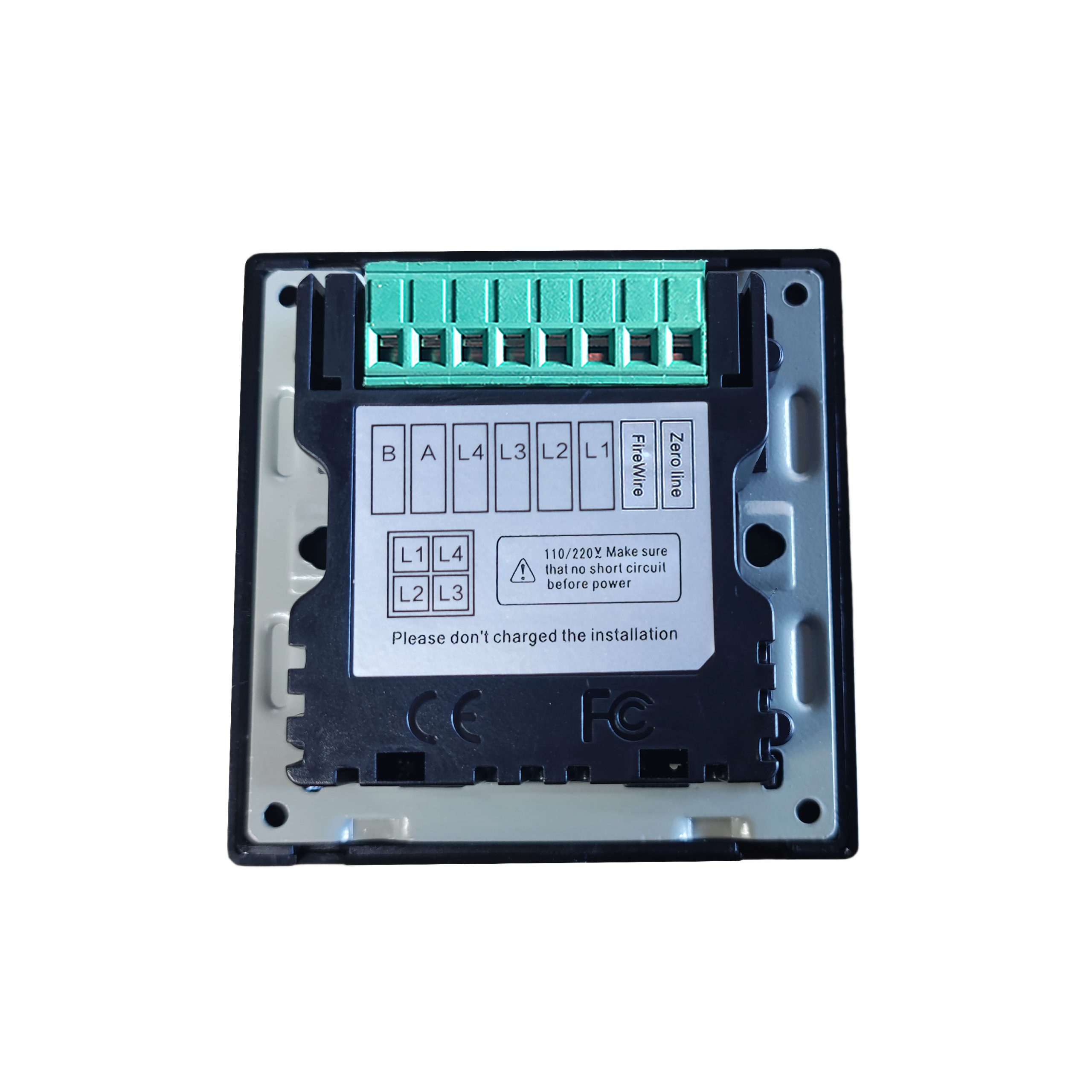 Saklar Panel Sentuh Lampu Pintar Hotel OEM Saklar Dinding Kutub Tunggal Kaca Tempered