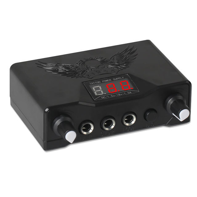 Digital Dual Tattoo MaChine Clip Cord Professional LCD Tattoo Power Supply With Eagle Pattern