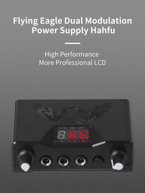Digital Dual Tattoo MaChine Clip Cord Professional LCD Tattoo Power Supply With Eagle Pattern