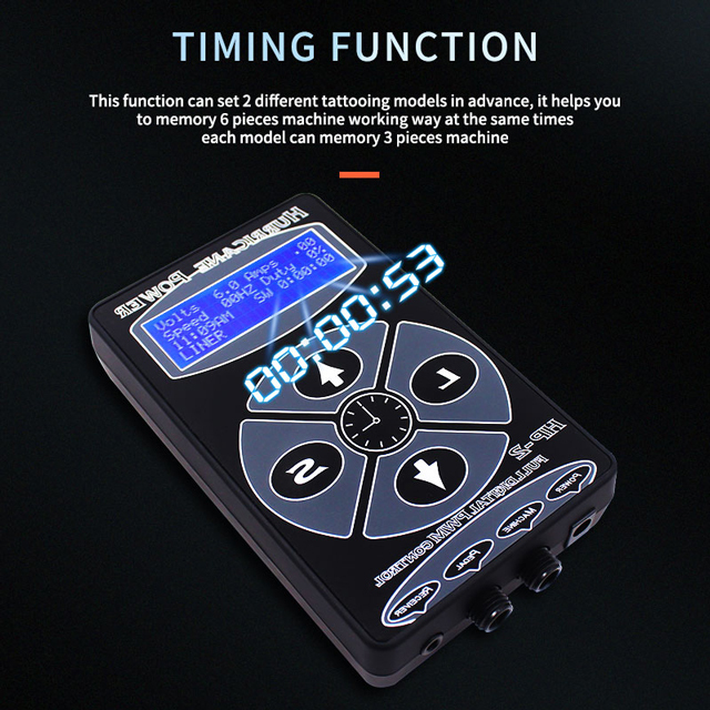 Upgrade Hurricane Tattoo Power Supply HP-2 Tattoo Power Supply Digital Dual LED Display Black Kits For Machine Body Art
