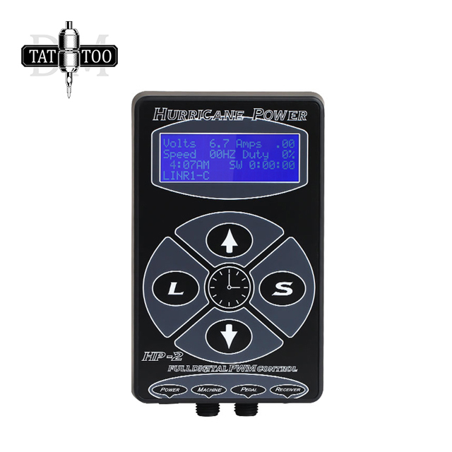 Upgrade Hurricane Tattoo Power Supply HP-2 Tattoo Power Supply Digital Dual LED Display Black Kits For Machine Body Art