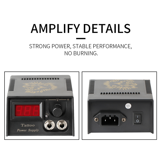 Newest Style Lion Head LCD Tattoo Power Supply Professional Digital Dual Black Tattoo Power Supply For Tattoo Machine
