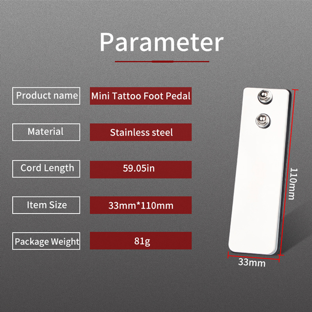 Mini Tattoo Foot Switch Stainless Steel Tattoo Foot Pedal Controller Power Supply Machine Clip Cord Tattoo Accessories