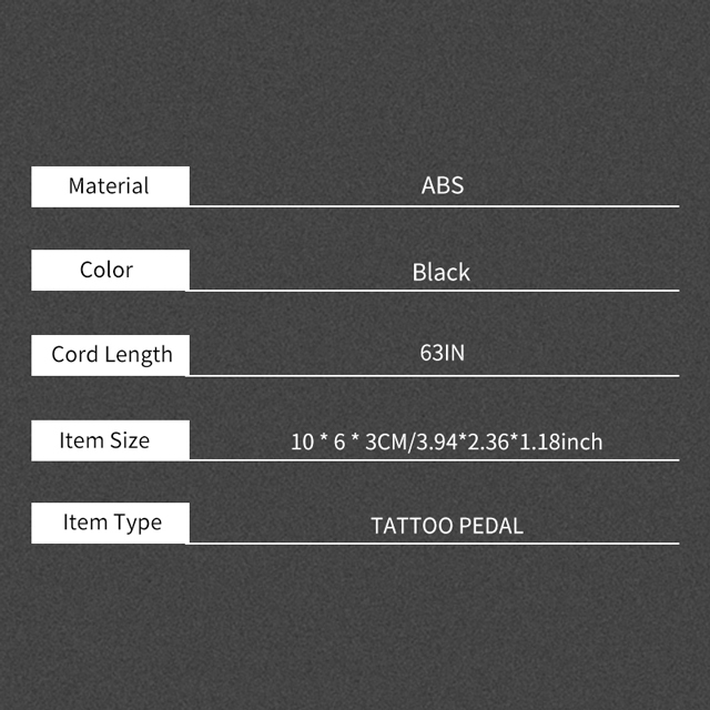 Newest Black Tattoo Foot Switch 1PC Foot Pedal With Power Cord For Tattoo Machine Tattoo Power Supply Non-slip Design Tattoo Tool