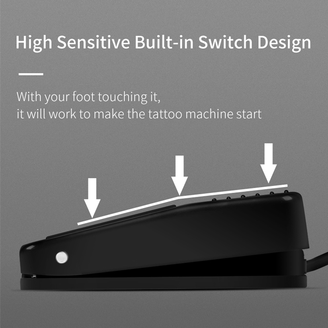 Newest Black Tattoo Foot Switch 1PC Foot Pedal With Power Cord For Tattoo Machine Tattoo Power Supply Non-slip Design Tattoo Tool