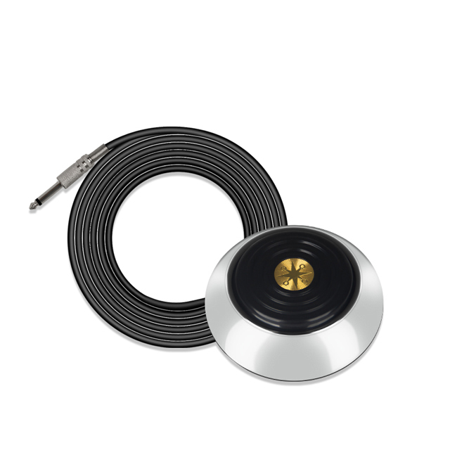 360 GEM Round Tattoo Foot Pedal Switch Stainless Steel Tattoo Machine Foot Pedal Equipment Power Supply Accessories