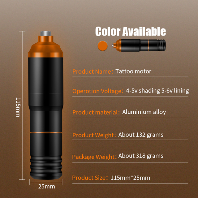 Rotary Tattoo Pen Machine RCA Interface Import Motor Aircraft Aluminum Alloy Permanent Makeup Tattoo Gun Pen