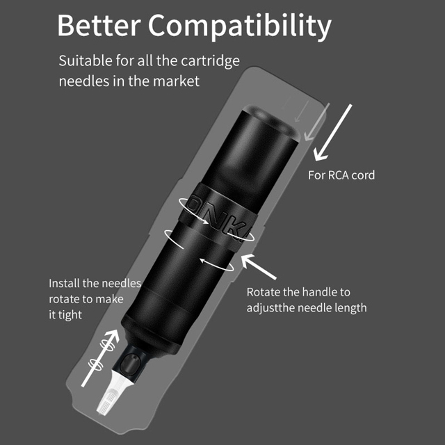 Professional Cartridge Tattoo Pen High Quality Strong Motor Rotary Tattoo Machine With Light