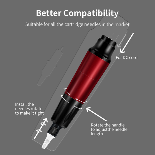 Professional Rotary Tattoo Machine Tattoo Pen Coreless Motor Cartridge Tattoo Gun With DC Jack