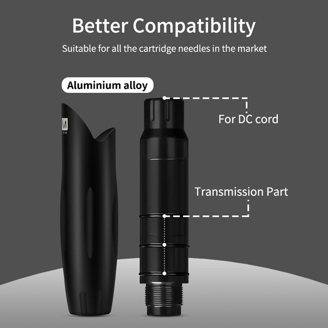 DM Rotary Tattoo Pen Aircraft Aluminum Strong Motor CNC Process Cartridge Tattoo Machine For Shader Liner
