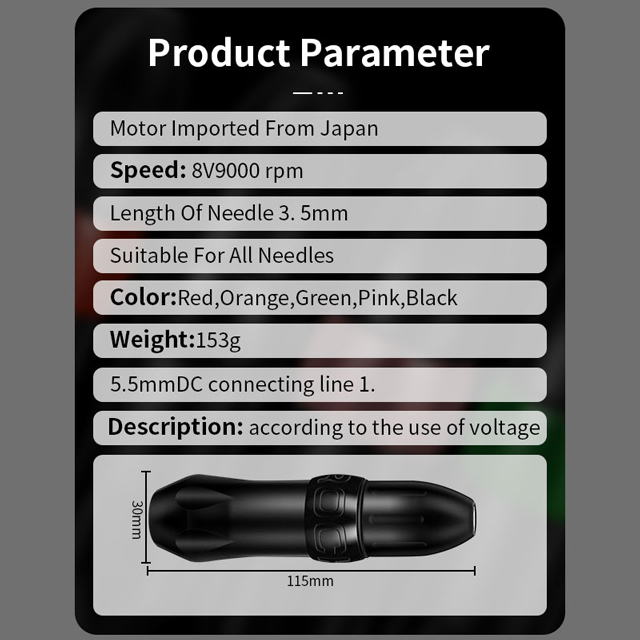 Rocket Cartridge Tattoo Pen High Quality Space Aluminum Strong Motor Rotary Tattoo Machine