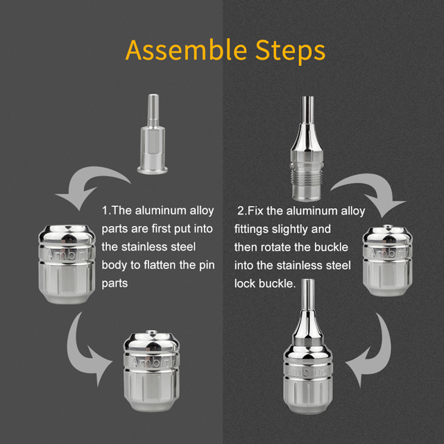 Stainless Steel Ambition Tattoo Tube Professional Adjustable Cartridge Tattoo Grips For Cartridge Machine Needle