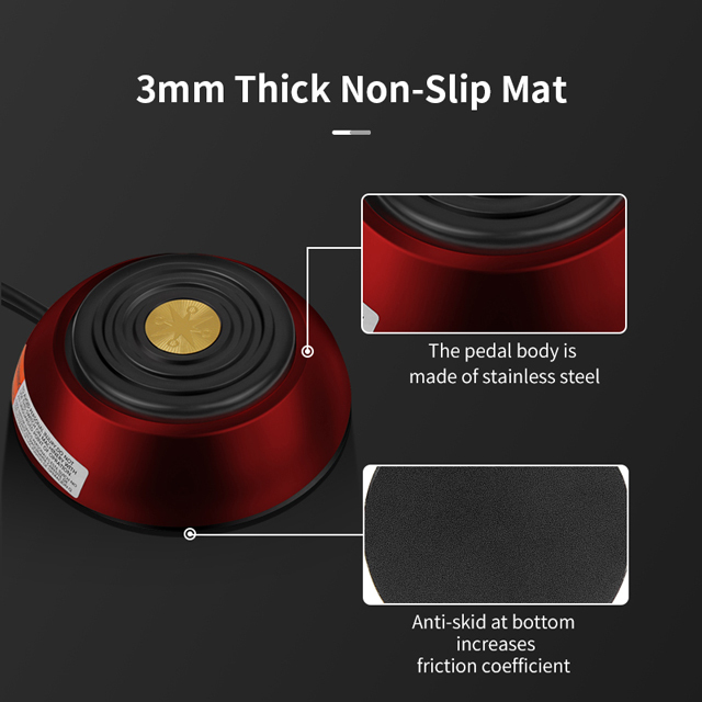 High Quality Tattoo Foot Pedal Stainless Steel 1.45M Fireproof Clip Cord Tattoo Foot Switch Tattoo Supplies For Tattoo Machine