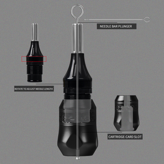 Hot Sale Super Darklab Cartridge Tattoo Grips Aluminum Alloy Adjustable Cartridge Needle Grips With Needles Bar Supply