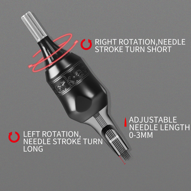Hot Sale Super Darklab Cartridge Tattoo Grips Aluminum Alloy Adjustable Cartridge Needle Grips With Needles Bar Supply