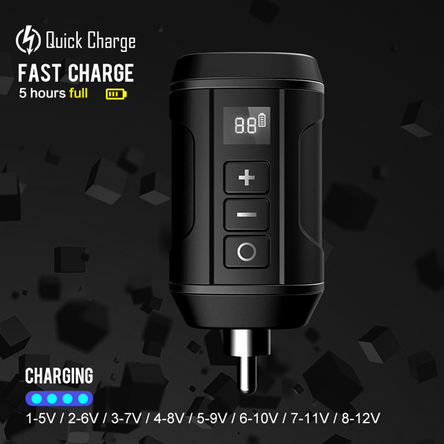 Wireless Tattoo Power Supply RCA DC Connector Fast Charge Battery Tattoo Supplies For Rotary Tattoo Machine