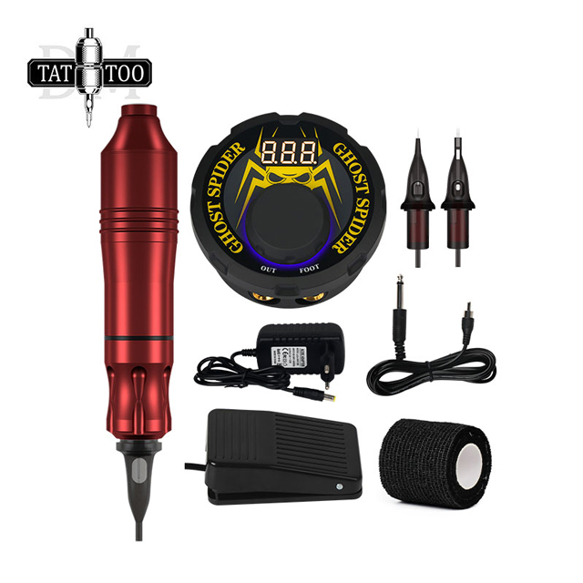 Rotary Pen Tattoo Kit LCD Power Supply Permanent Makeup Cartridge Tattoo Machine Set For Starter Tattoo Artists