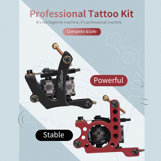 Complete Tattoo Kit Coil Tattoo Machine Set Tattoo Power Supply Needles Professional Tattoo Machine Kit For Beginner Starter