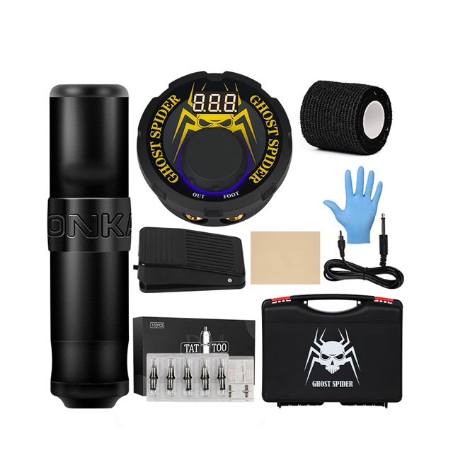 Professional Tattoo Kit Rotary Machine LCD Power Supply Foot Pedal Cartridge Needles Complete Tattoo Set For Starter