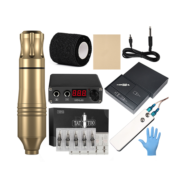 Complete Tattoo Kit LCD Power Supply Cartridge Needles Set Permanent Makeup Tattoo Machine Kit For Starter Tattoo Artists