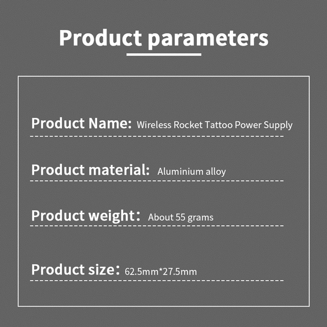 Rechargeable Wireless Tattoo Power Supply RCA Connector 1200mAh Mini Rocket Tattoo Supplies For Rotary Tattoo Machine