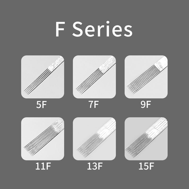 50pcs Stainless Steel Flat Tattoo Needles 5F 7F 9F 11F 13F 15F Disposable Tattoo Needle For Coil Tattoo Gun