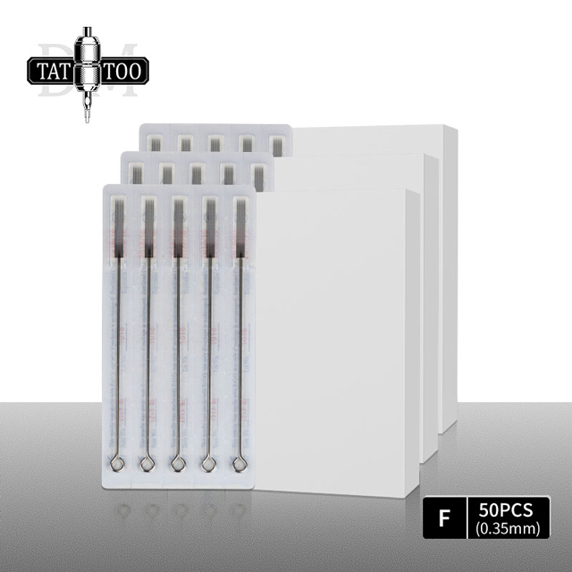 50pcs Stainless Steel Flat Tattoo Needles 5F 7F 9F 11F 13F 15F Disposable Tattoo Needle For Coil Tattoo Gun