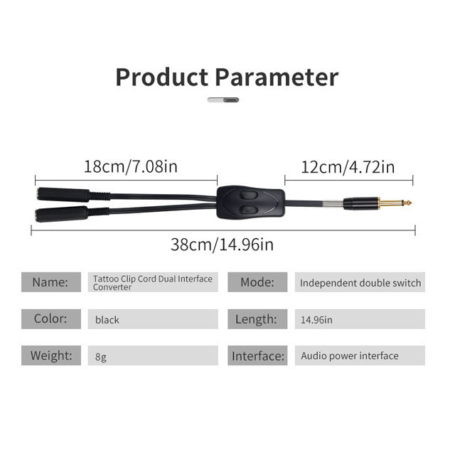 Tattoo Clip Cord Power Adapter Conversion Dual Connection Cable Tattoo Accessories For Tattoo Machine
