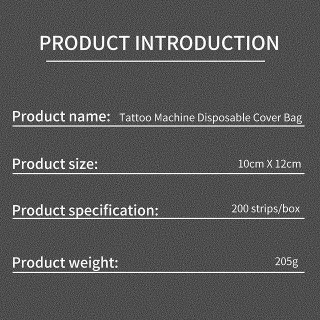 200Pcs Tattoo Cartridge Machine Covers Disposable Tattoo Supply Tattoo Gun Sleeves Bags