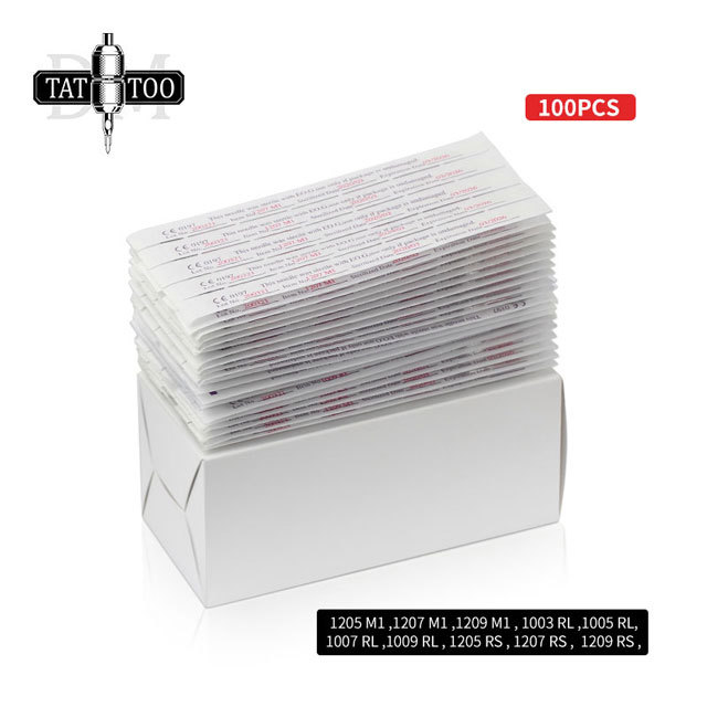 100pcs Mixed Disposable Tattoo Needles 3RL 5RL 7RL 9RL 5RS 7RS 9RS 5M1 7M1 9M1 Assorted Tattoo Needle