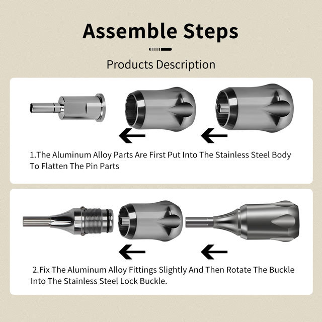 Professional Tattoo Grips Professional 32MM Aluminum Alloy Adjustable Cartridge Tattoo Needle Grips With Needles Bar Supply