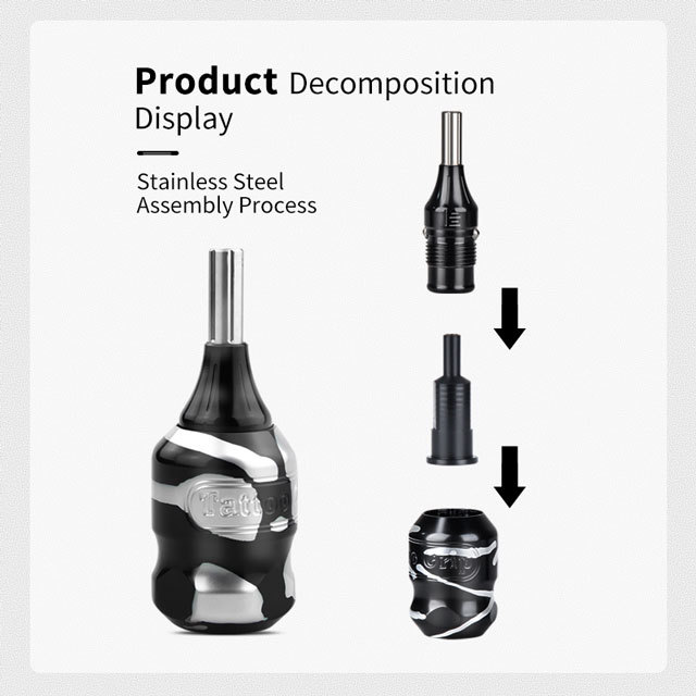 Professional Tattoo Grip Adjustable Stainless Steel Cartridge Tattoo Tube With Needle Bar For Cartridge Tattoo