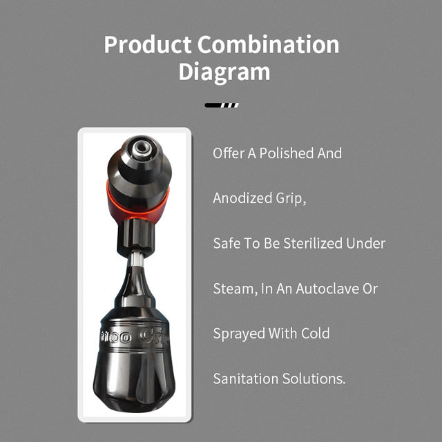 38MM Adjustable Tattoo Grips Professional CNC Carving Aluminum Alloy Cartridge Tattoo Tube For Cartridge Machine Needle