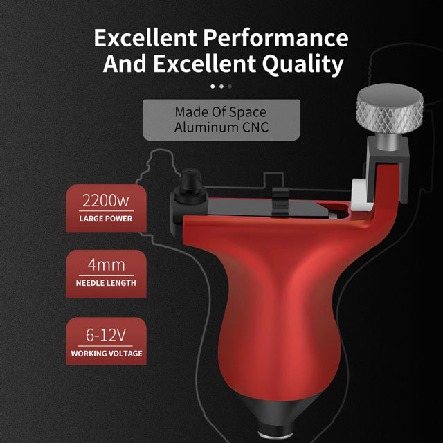 High Quality Slide Tattoo Gun Space Aluminum CNC Strong Motor Professional Rotary Tattoo Machine For Tattoo Artist