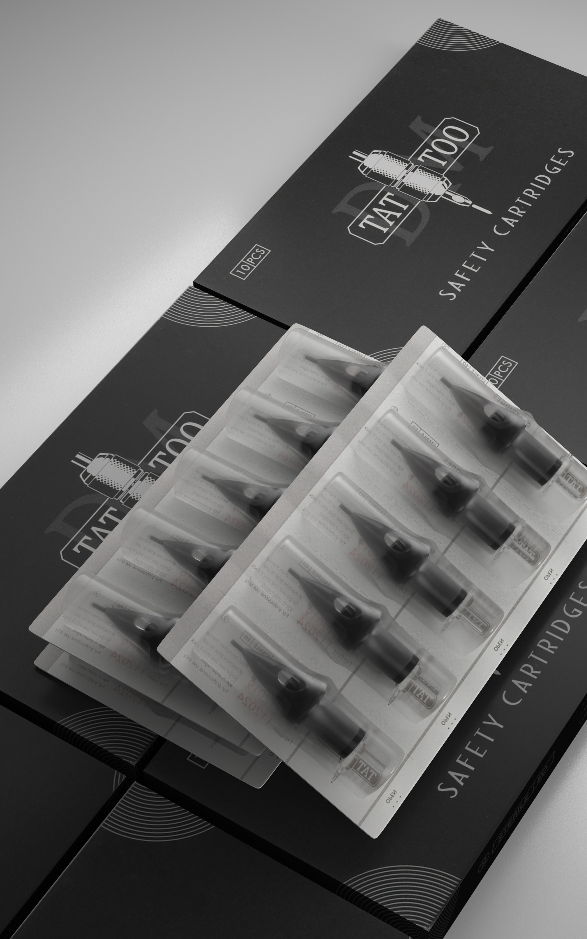 10pcs DM Disposable Tattoo Needle  0.35mm RM/RS/RL/M1 Black Stainless Steel Cartridge Tattoo Needle
