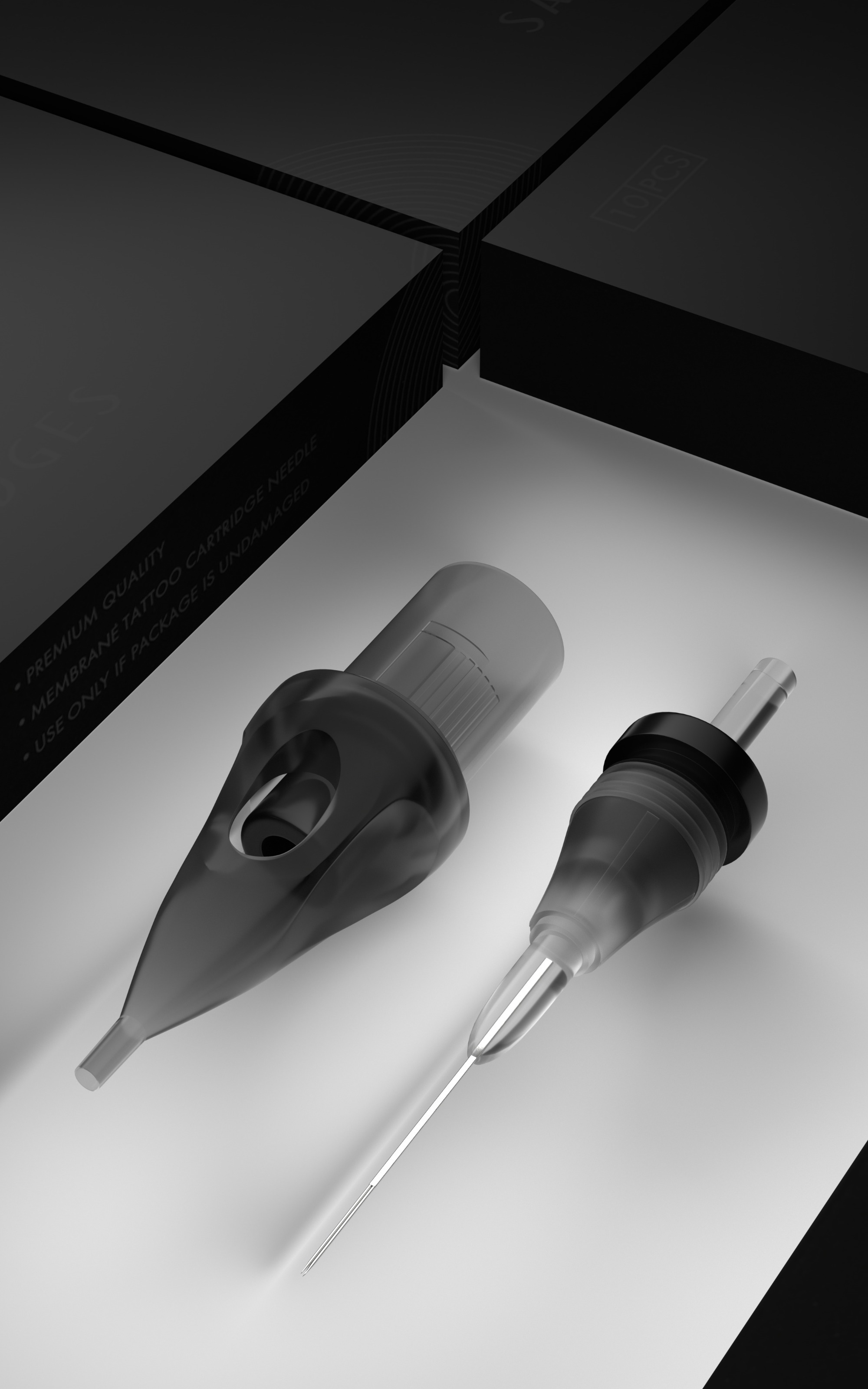 10pcs DM Disposable Tattoo Needle  0.35mm RM/RS/RL/M1 Black Stainless Steel Cartridge Tattoo Needle