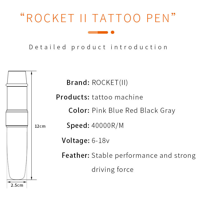Professional Rocket ‖ Tattoo Machine RCA Connection Iron Core Motor tattoo pen