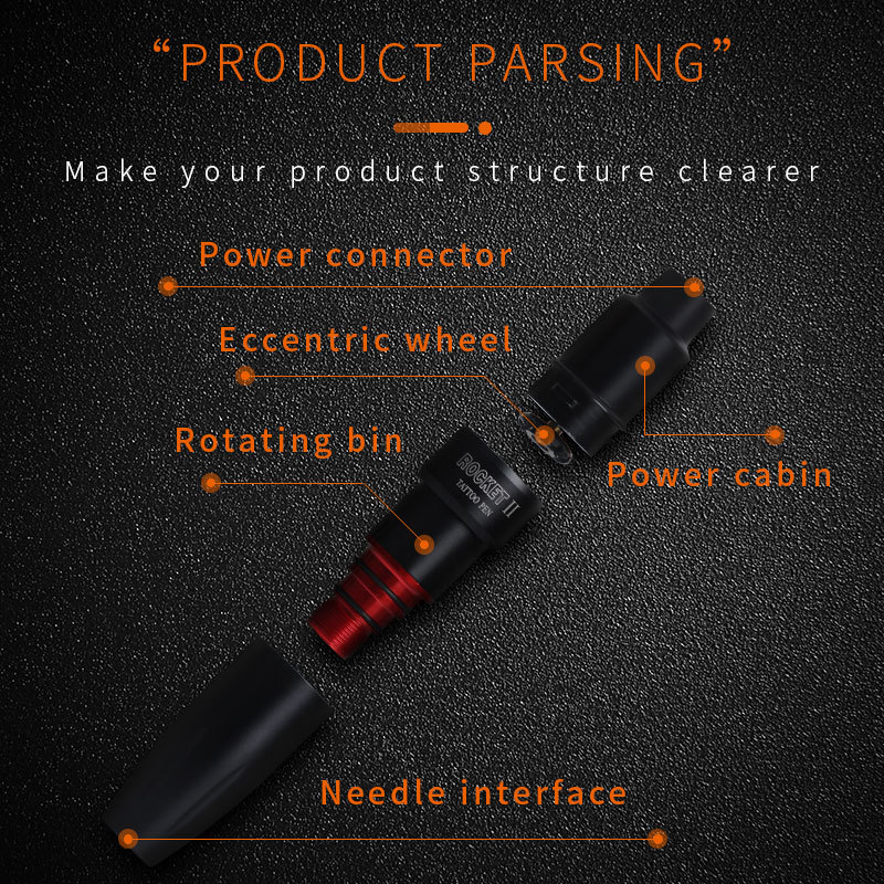 Professional Rocket ‖ Tattoo Machine RCA Connection Iron Core Motor tattoo pen