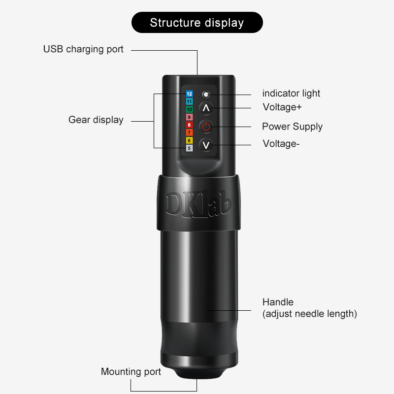 DKLAB Wireless Tattoo Pen Premium Coreless Motor tattoo machine for Body Art