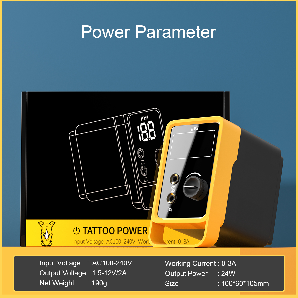 Portable Mini LCD Tattoo Power Supply for Coil & Rotary Tattoo Machines