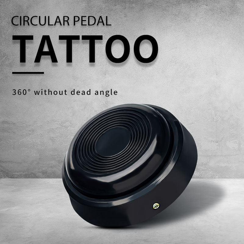 Profesional 360 Degre Round Tattoo Foot Pedal  Black Tattoo Foot Switch for Tattoo Power Supply Machine