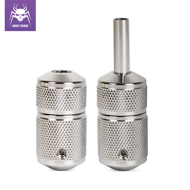 Newest Silver Non Slip Tattoo Grip Self-lock Stainless Steel Tattoo Handle Tattoo Supplies