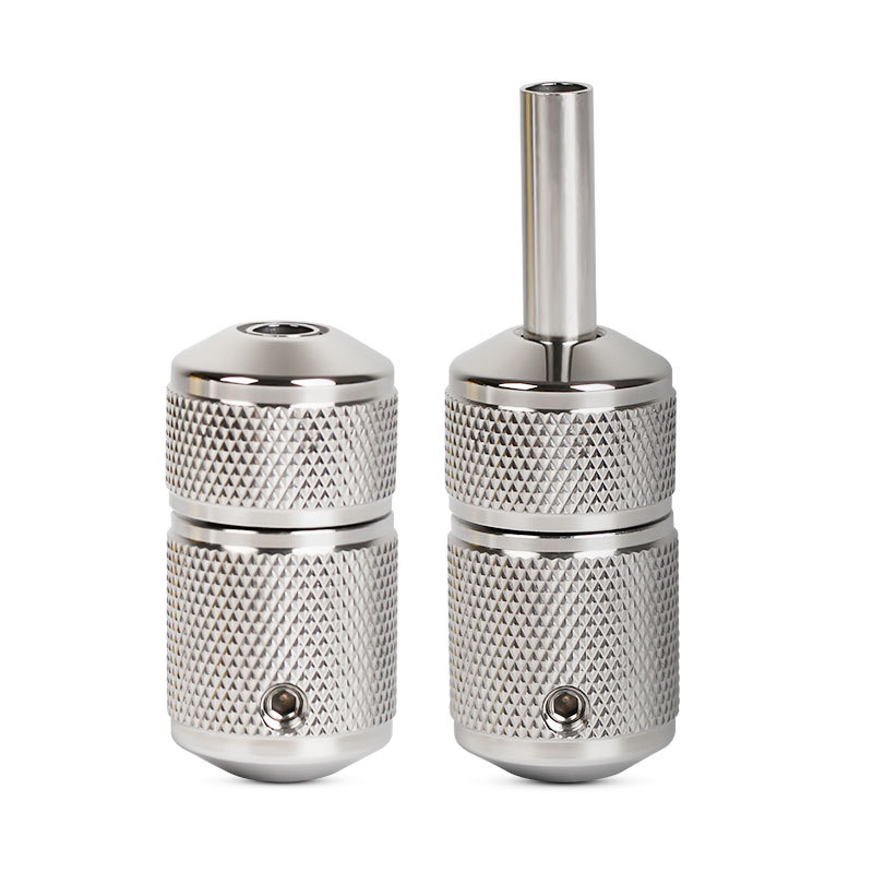 Newest Silver Non Slip Tattoo Grip Self-lock Stainless Steel Tattoo Handle Tattoo Supplies
