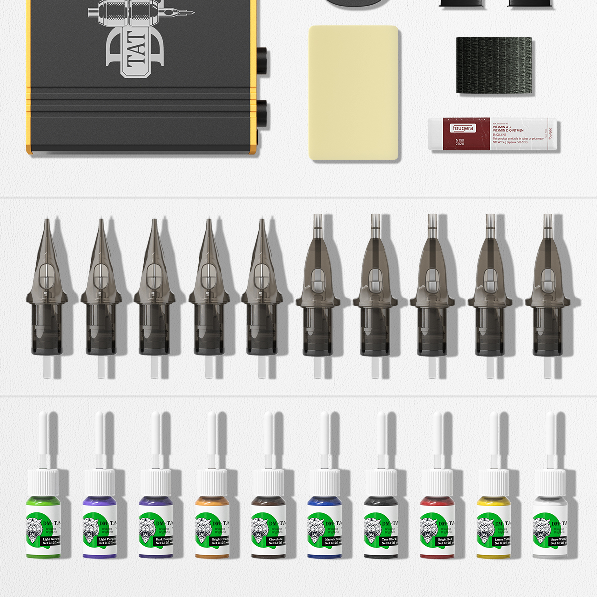 Rotary tattoo machine kits Cartridge Needles foot Pedal Complete Tattoo Set For Starter