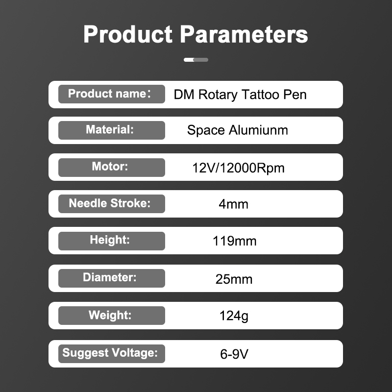 Complete DM Cartridge Pen Kit  LCD Power Supply Cartridge Tattoo Needles Set