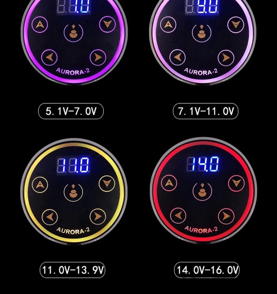 AURORA-2 Tattoo Power Supply with LED Display Touch Control for Tattoo Rotary Machines Gun