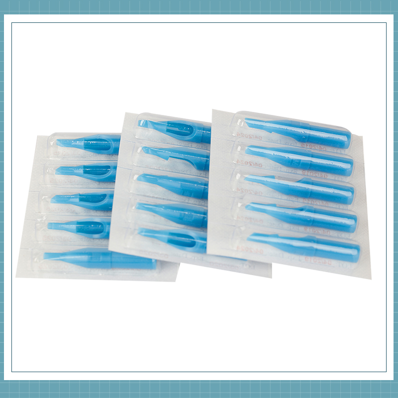 50Pcs Mixed Sterile  Disposable Tattoo Tips FT RT DT Blue  Plastic Tattoo Nozzle Tips Set Accessories