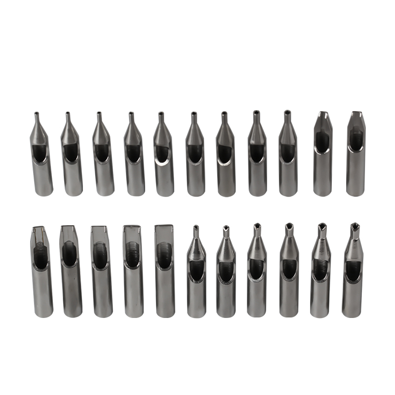 22pcs Mixed Tattoo Nozzle Tips Tubes Set  RT FT DT  Stainless Steel Tattoo Tips For Tattoo Needles Machine Grip Supply