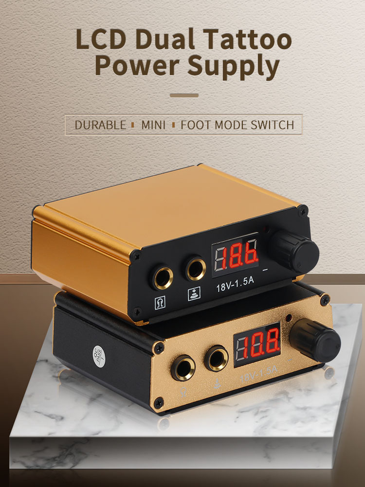 Mini portable aluminum alloy Tattoo Power Supply with LCD Screen for tattoo machines