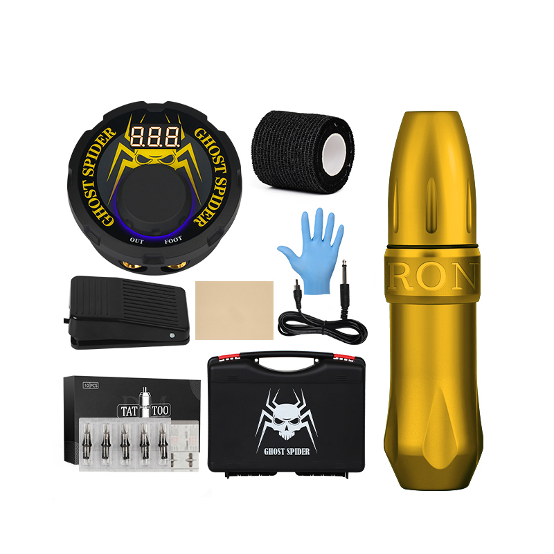 Tattoo Pen Kit  Professional DM tattoo needles LCD power foot Pedal  tattoo machine kit
